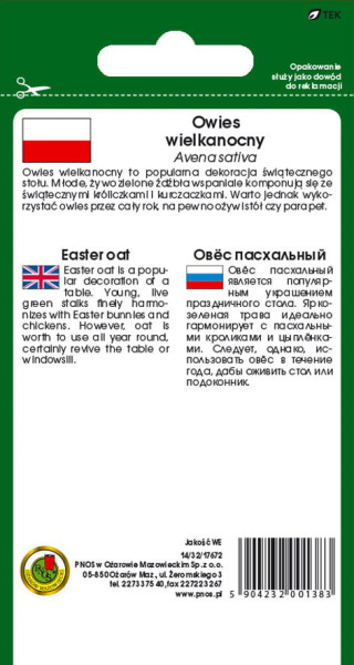 O.Owies Wielkanocny 10g.!. PL314/32/17672/5916/A d.w.03/26 z.k.86%