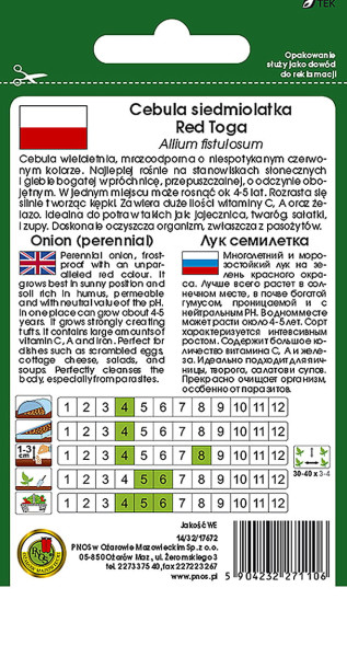 O.Cebula Siedmioltka Red Toga 2g  197254.3 st d.w.02/26 z.k.85%