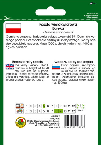 O.Fasola na suche n. Eureka 50g.PL314/32/83/PE509 ST 88.00 21/09/2024 PL