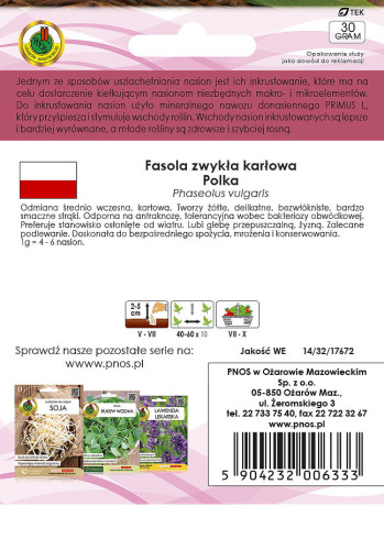 O.Fasola żółta karł.Polka inkrust.30g 0444N71 st 96% 07/25