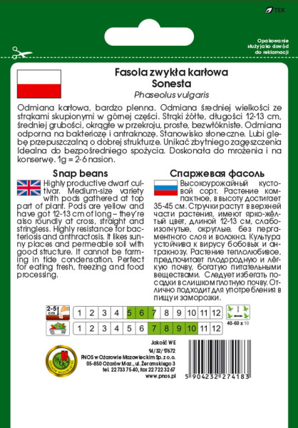 O.Fasola żółta Sonesta 50g PL414/32/176/76/6142/A  st d.w.09/26 z.k.84%