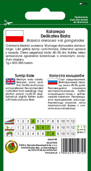 O.Kalarepa Delikates 2g  PL014/32/83/NZ025A st d.w.07/26 z.k.86%