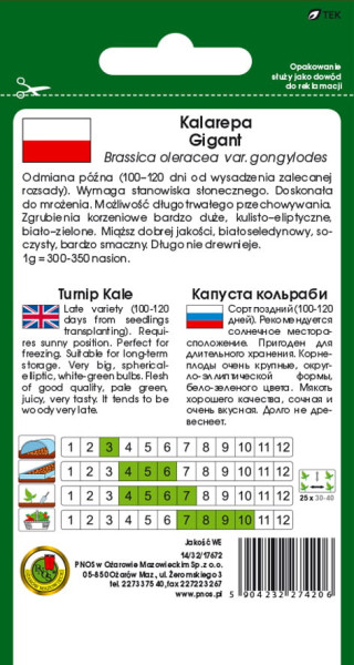 O.Kalarepa Gigant 2g 8-0051-90139-02 ST d.w.07/26 z.k.86%