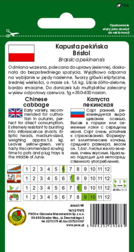 O.Kapusta pekińska Bristol 2g  SG2055 st d.w.09/26 z.k.99%