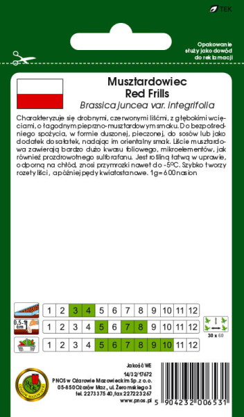 O.Musztardowiec Red Frills 0,5g 0001890 d.w.05/26 z.k.92%